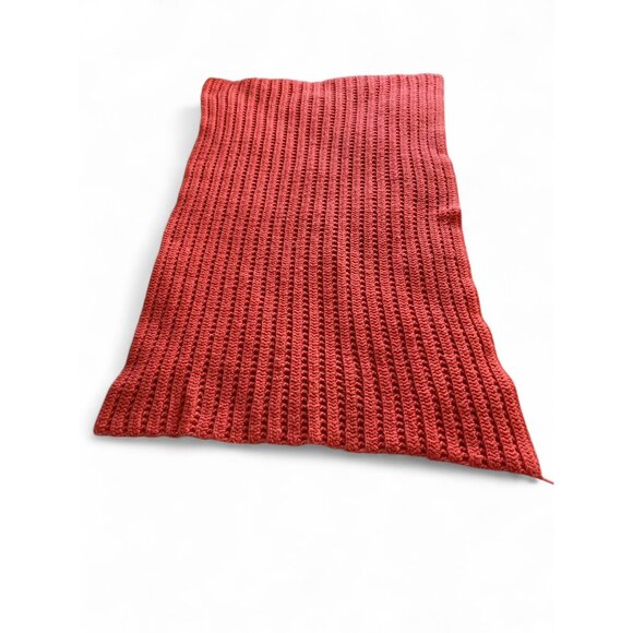 Handmade Crochet Coral Knitted Blanket Throw - Picture 2 of 5